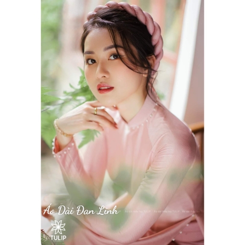 * Áo dài lụa vân gỗ cao cấp màu hồng sang trọng, áo dài cô dâu, áo dài ăn hỏi, áo dài cưới - Áo Dài Đan Linh