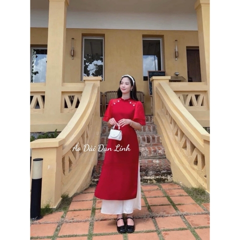 Áo dài cách tân lụa mềm tay cánh tiên - Áo Dài Đan Linh