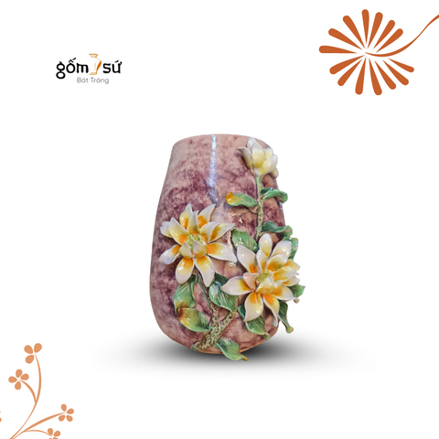 [BST]-Bình hoa gốm -Bốn mùa nở hoa