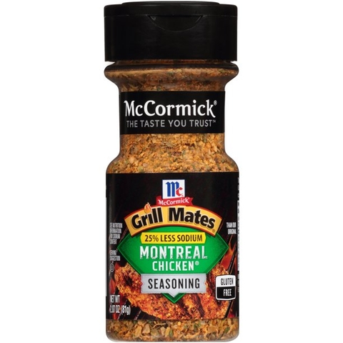 McCormick Grill Mates 25% Less Sodium Montreal Chicken gia vị ăn kiêng 0 calo - 81 gram