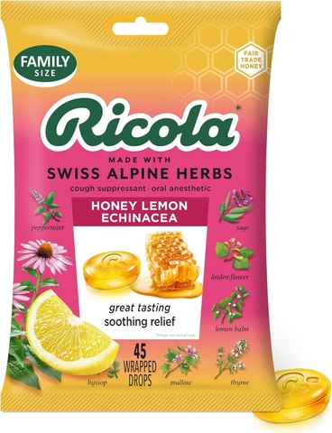 Kẹo ngậm Ricola hương chanh mật ong - 45 viên