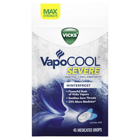 Viên ngậm Vicks VapoCOOL Max Strength - 45 viên