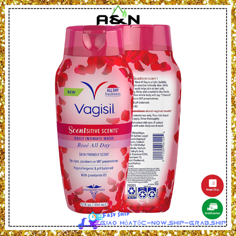 [Hàng Mỹ] Vagisil Scentsitive Scents dung dịch vệ sinh Hương Hoa hồng