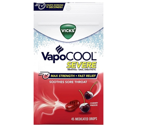 Viên ngậm Vicks VapoCOOL Cherry - 45 viên