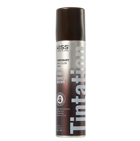 Xịt nâu đen tóc tạm thời Kiss Tintation 80gram - Hàng Mỹ