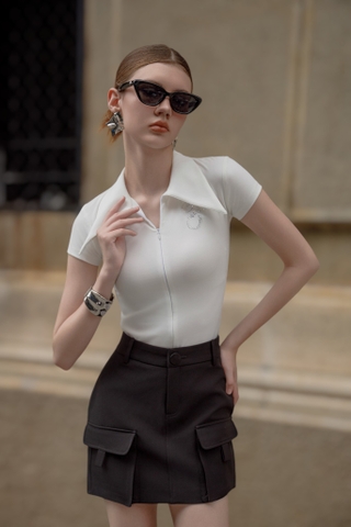 Amora Top - Áo thun ôm dây kéo