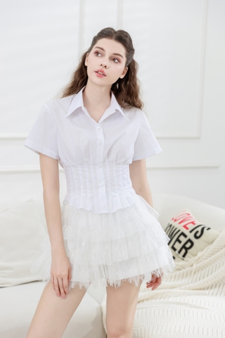 Corset Shirt - Áo sơ mi phối corset eo