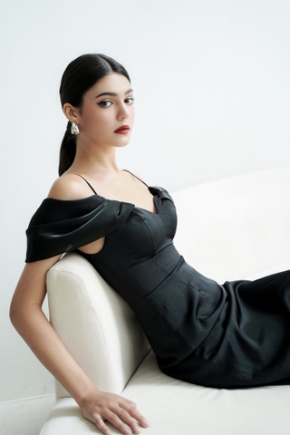 Đầm lụa 2 dây orangza