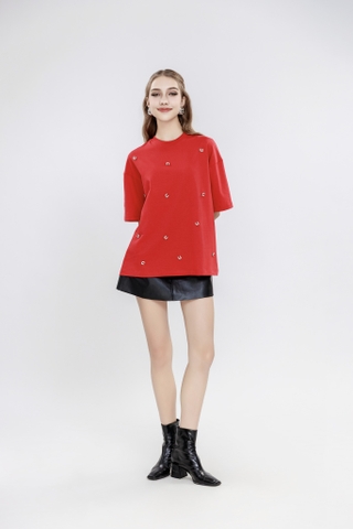 Alphabet Tee - Áo thun đính chữ đá