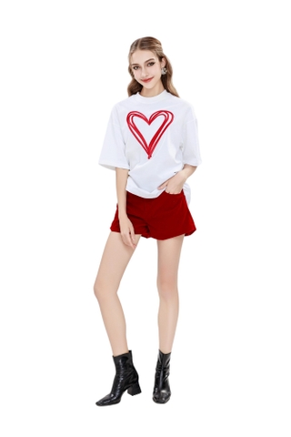 Heartbeat Tee - Áo thun thêu trái tim