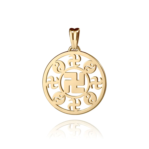 Vật phẩm hình chữ Vạn được chế tác bằng vàng 18K - 17mm