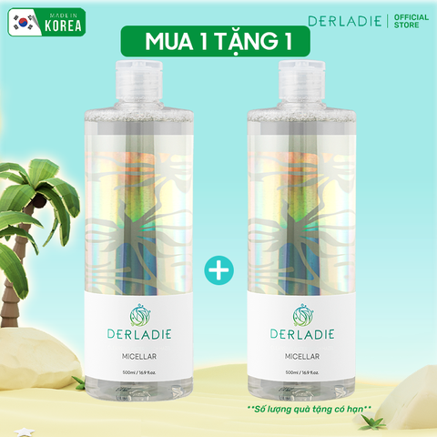 [MUA 1 TẶNG 1] Nước tẩy trang Derladie Cleansing Water Witch Hazel làm sạch, ngừa mụn trên da 500ml