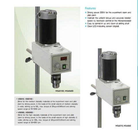 Máy Khuấy Đũa Công Suất Cực Lớn Series MS6010 & MS6060