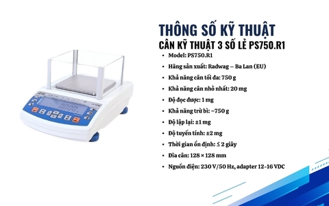 Cân kỹ thuật 3 số lẻ PS750.R1