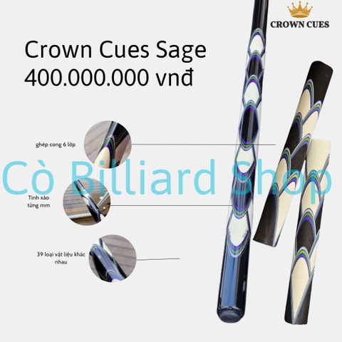 Chuôi Cơ Crown Cues Sage cao cấp nhất của Crown Cues