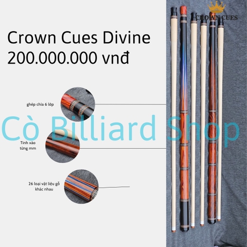 Cơ Bida Crown Cues Divine ( cao cấp của Crown Cues )