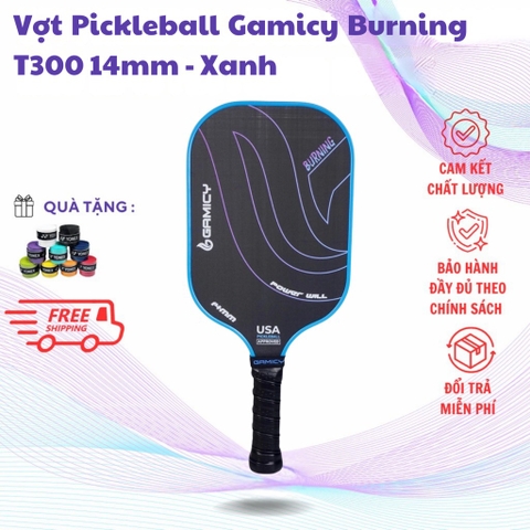 Vợt Pickleball Gamicy Burning T300 14mm - Xanh