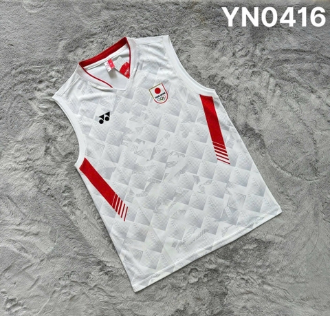 Áo cầu lông Yonex sát nách YN0416 - Trắng Đỏ