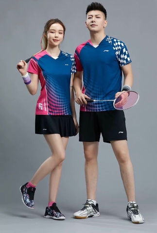 Áo Cầu Lông Lining VT015 - Xanh Hồng