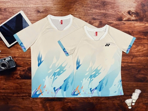 Áo cầu lông Yonex QT003 - Trắng xanh nhạt