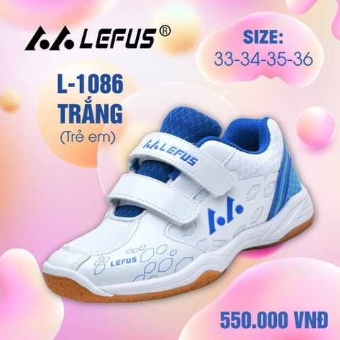 Giày Cầu Lông Lefus Trẻ em L1086 - Trắng Xanh