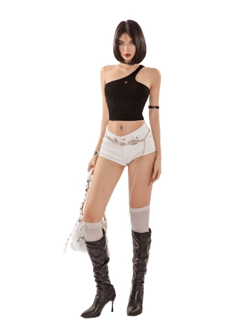 SISTERS Áo croptop cổ yếm một dây Minette