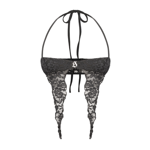 SISTERS Áo mini top phối ren Flora