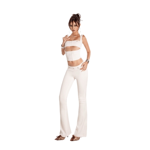 SISTERS Áo Croptop cut-out Sienna - Trắng