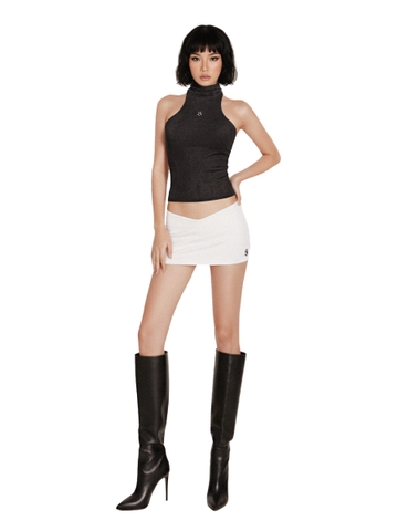 SISTERS Áo croptop cổ lọ Pruce - Đen