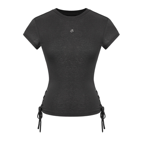 SISTERS Áo thun dáng dài đan dây hông Lilybelle