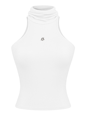 SISTERS Áo croptop cổ lọ Pruce - Trắng