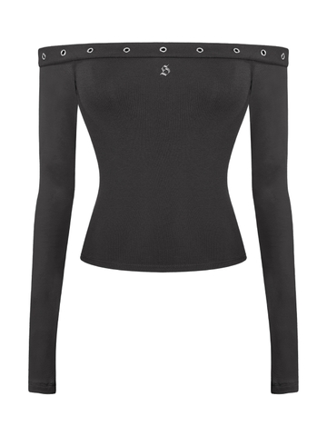 SISTERS Áo trễ vai dáng dài Gardenia - Đen