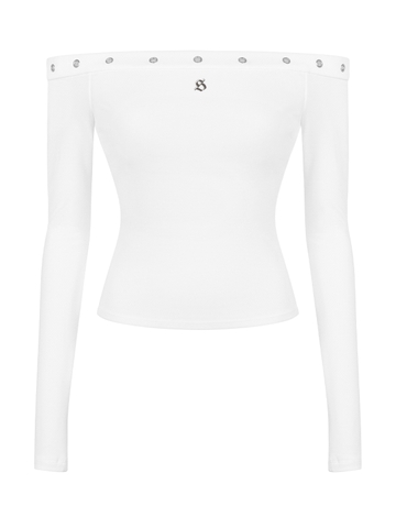 SISTERS Áo trễ vai dáng dài Gardenia - Trắng