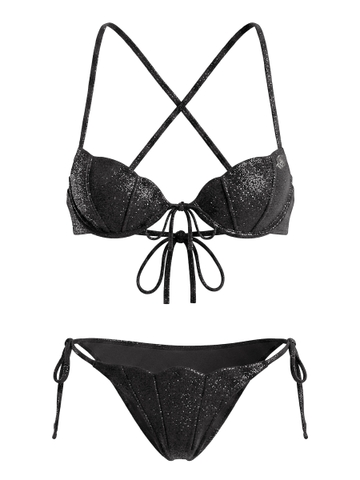 SISTERS Bikini 2 mảnh vỏ sò Pia - Đen