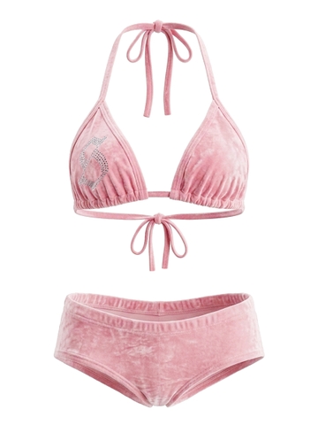 SISTERS Bikini 2 mảnh nhung ép cườm Graziella - Hồng