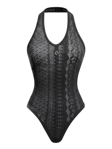 SISTERS Bodysuit len xuyên thấu Freja - Đen