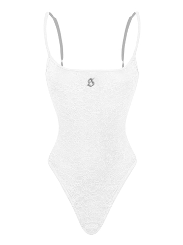 SISTERS Bodysuit ren hai dây Elara - Trắng