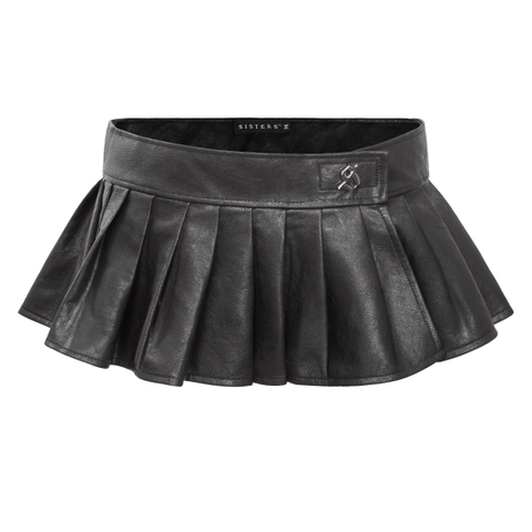 SISTERS Chân váy mini skirt xếp ly lưng dán Eiffel