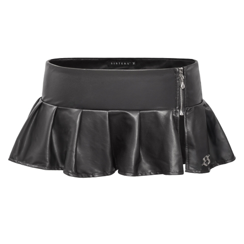 SISTERS Chân váy mini skirt da xếp ly Ottilie