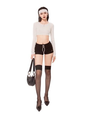 Sisters Áo croptop dài tay hở lưng Giselle