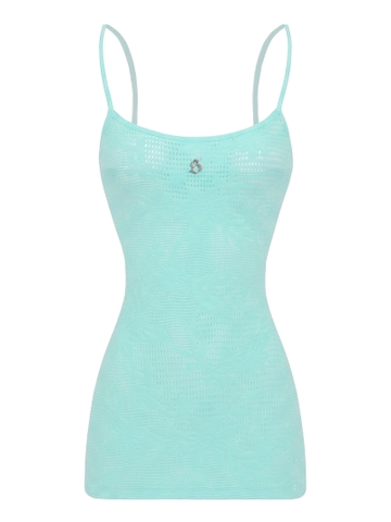 SISTERS Váy đầm body hai dây xuyên thấu Theia - Xanh Tiffany