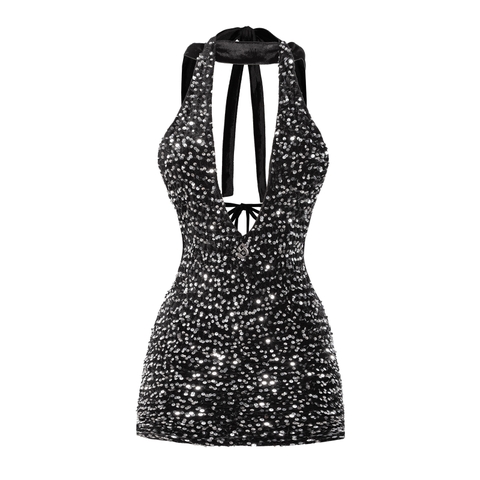 SISTERS Váy đầm body kim sa khoét ngực Zelda