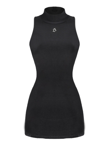 SISTERS Váy đầm body cao cổ xoắn lưng Matrix