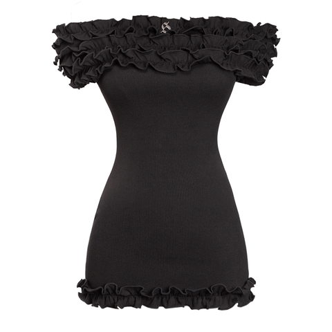 SISTERS Váy đầm body nhún vai Charmy