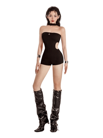 SISTERS Jump đùi cúp ngực phối cổ Choker Polki