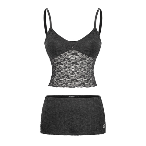 SISTERS Set áo váy hai dây phối ren Iris