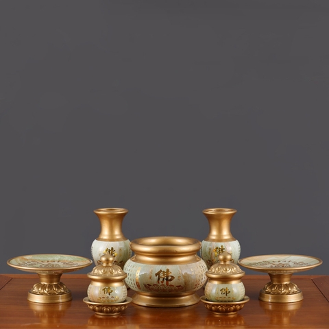 BỘ ĐỒ THỜ BẰNG GỐM SỨ