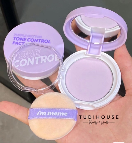 Phấn Phủ nén I'm Meme Purple Cotton Tone Control Pact 9.5g