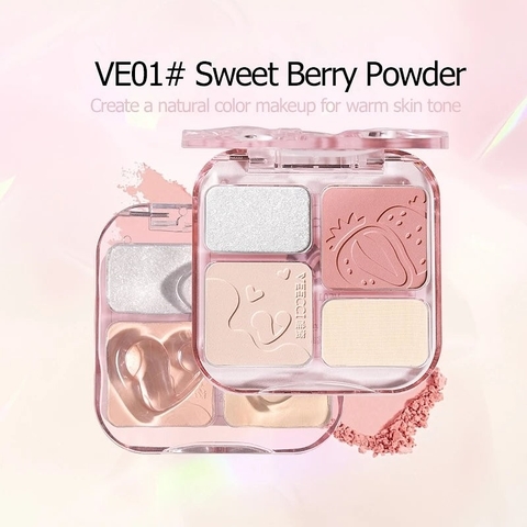 Bảng phấn sáng / nhũ / má hồng Veecci VE01