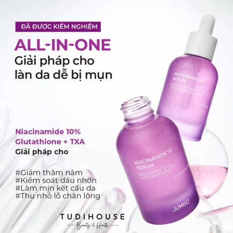 Tinh Chất Hỗ Trợ Kiềm Dầu, Thu Nhỏ Lỗ Chân Lông, Dưỡng Sáng Jumiso Niacinamide 10% 40ml
